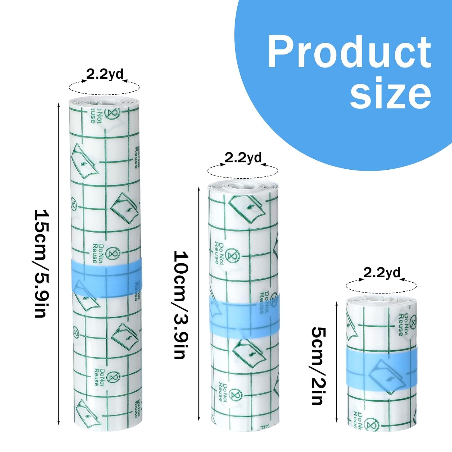 24 Rolls Tattoo Aftercare Bandage Waterproof Tattoo Film Second Skin Cover Clear Adhesive Cover Up Tape Healing Wrap Tattoos Supplies for Swimming Shower Wound Initial