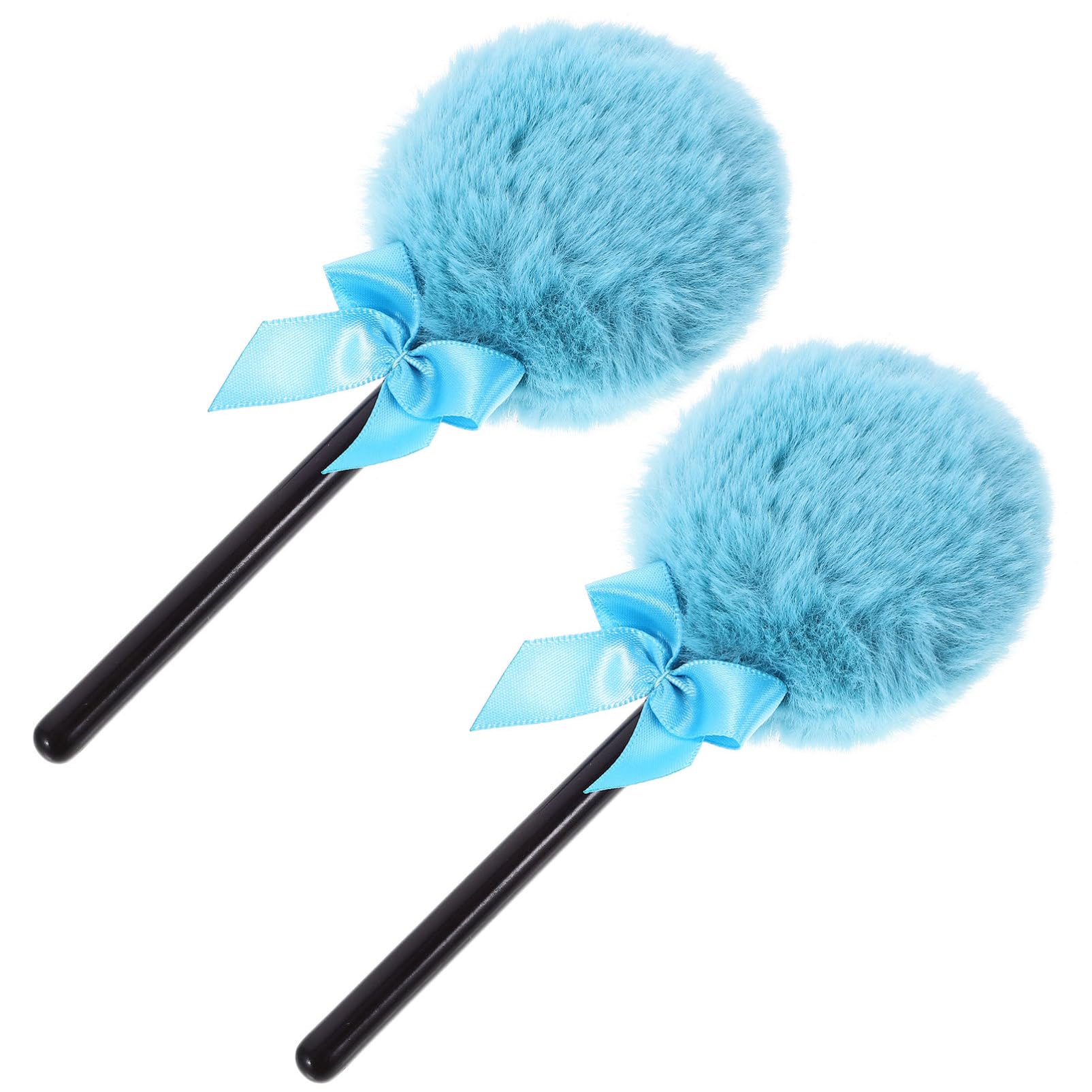 DOITOOL Powder Puff with Handle ? 2PCS Lollipop Shape Body Powder Puff, Velour Makeup Puff for Loose Application, Blue