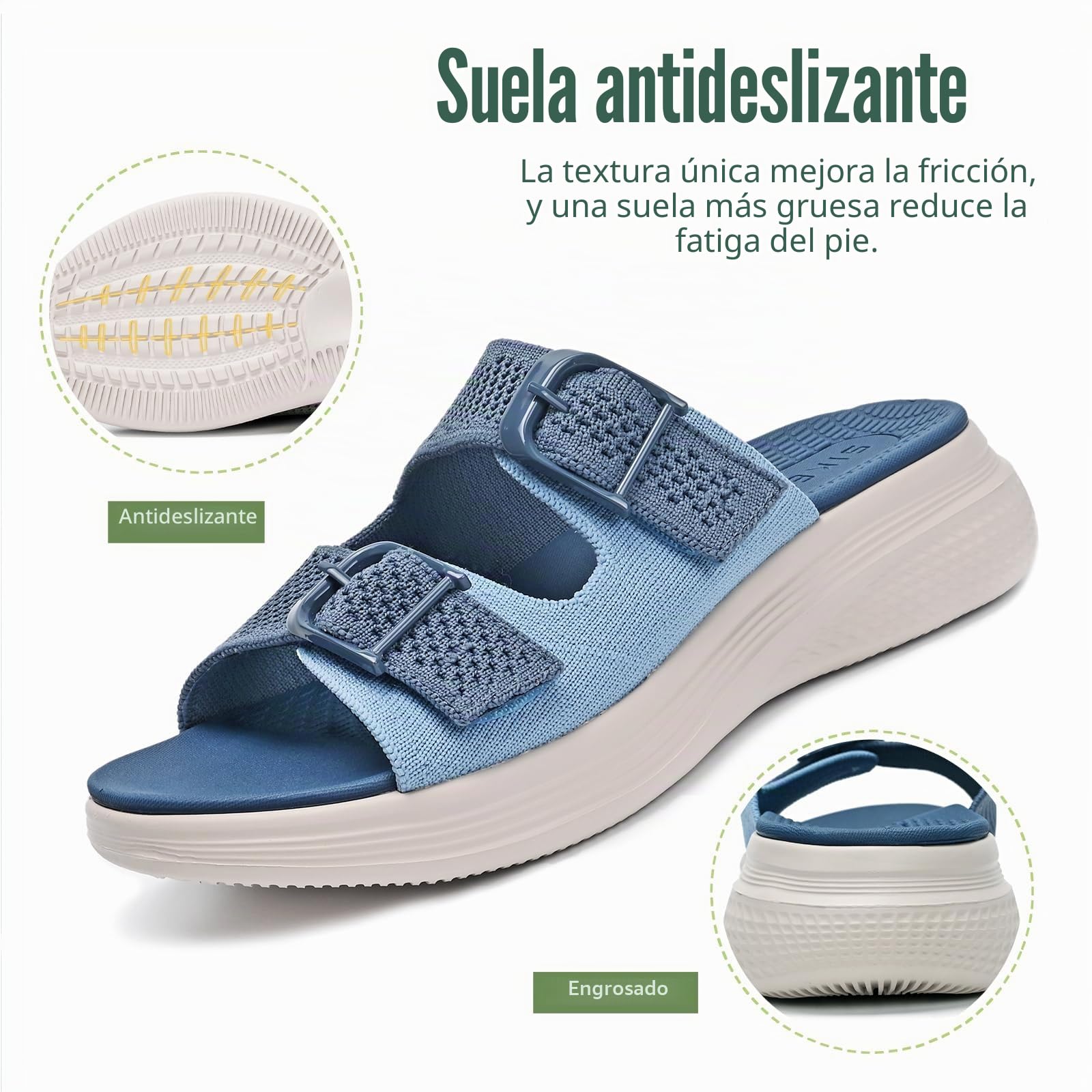 Sandalias Mujer Verano Comodas Ajustables con Soporte del Arco,Antideslizante Sandalias de Playa