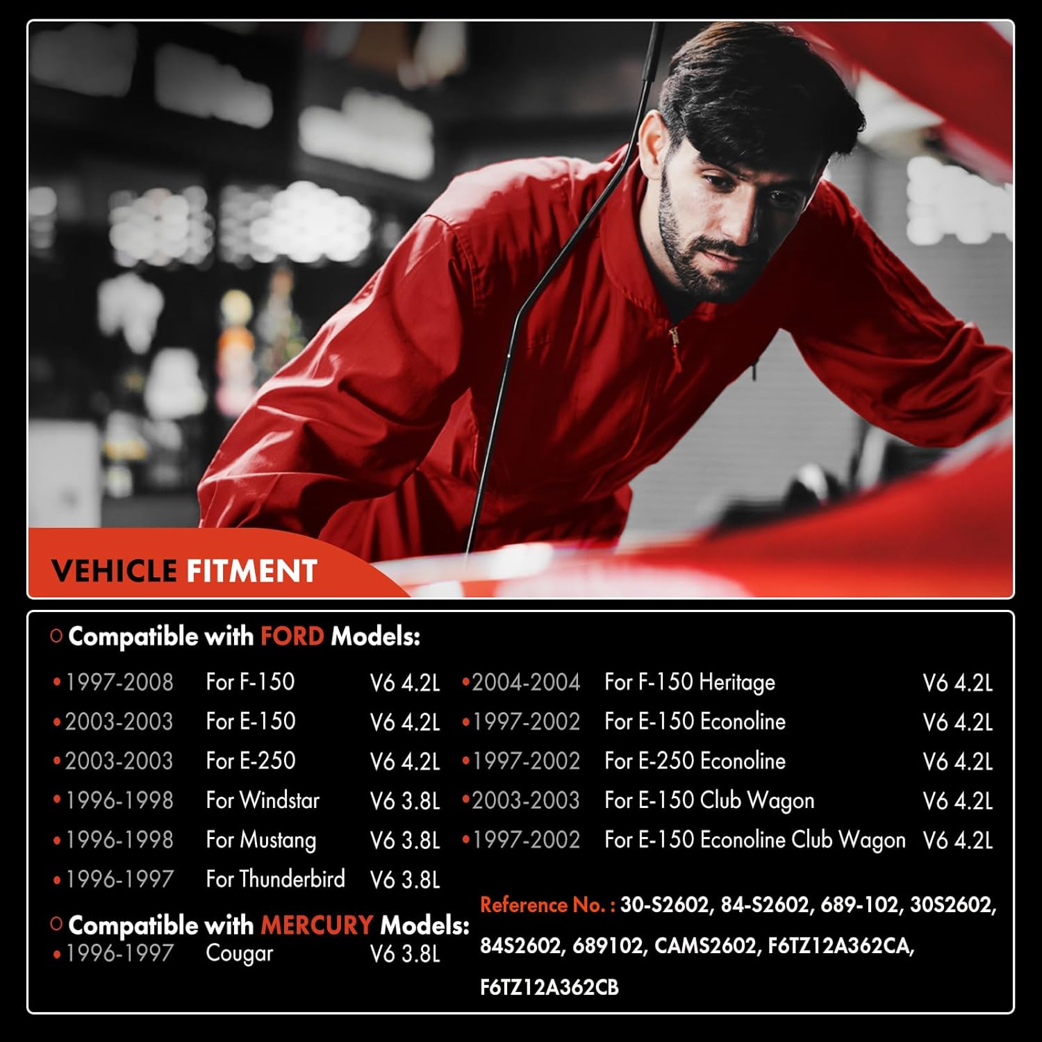 A-Premium Engine Camshaft Synchronizer Compatible with Ford F-150 1997-2008, F-150 Heritage 2004, Mustang 1996-1998, E-150/E-150 Club Wagon 2003, E-150 Econoline/E-250 2003 & Mercury Cougar 1996-1997