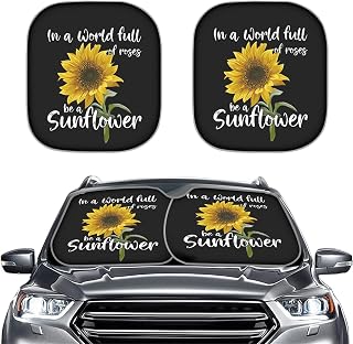 Sunflower Gift Windshield Sun Shade for Cars Women 2 Pieces Foldable Front Window Block UV Rays Sun Shade Visor Cover