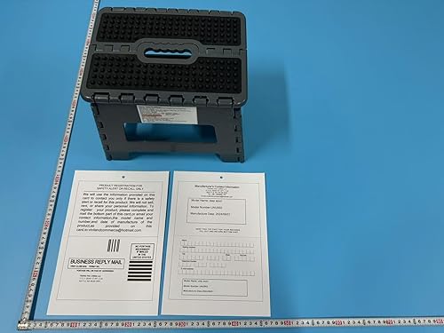 Miniatura 2 de Taburete plegable de 9 pulgadas para adultos y niños con capacidad para hasta 300 libras, taburetes plegables antideslizantes con asa, taburete