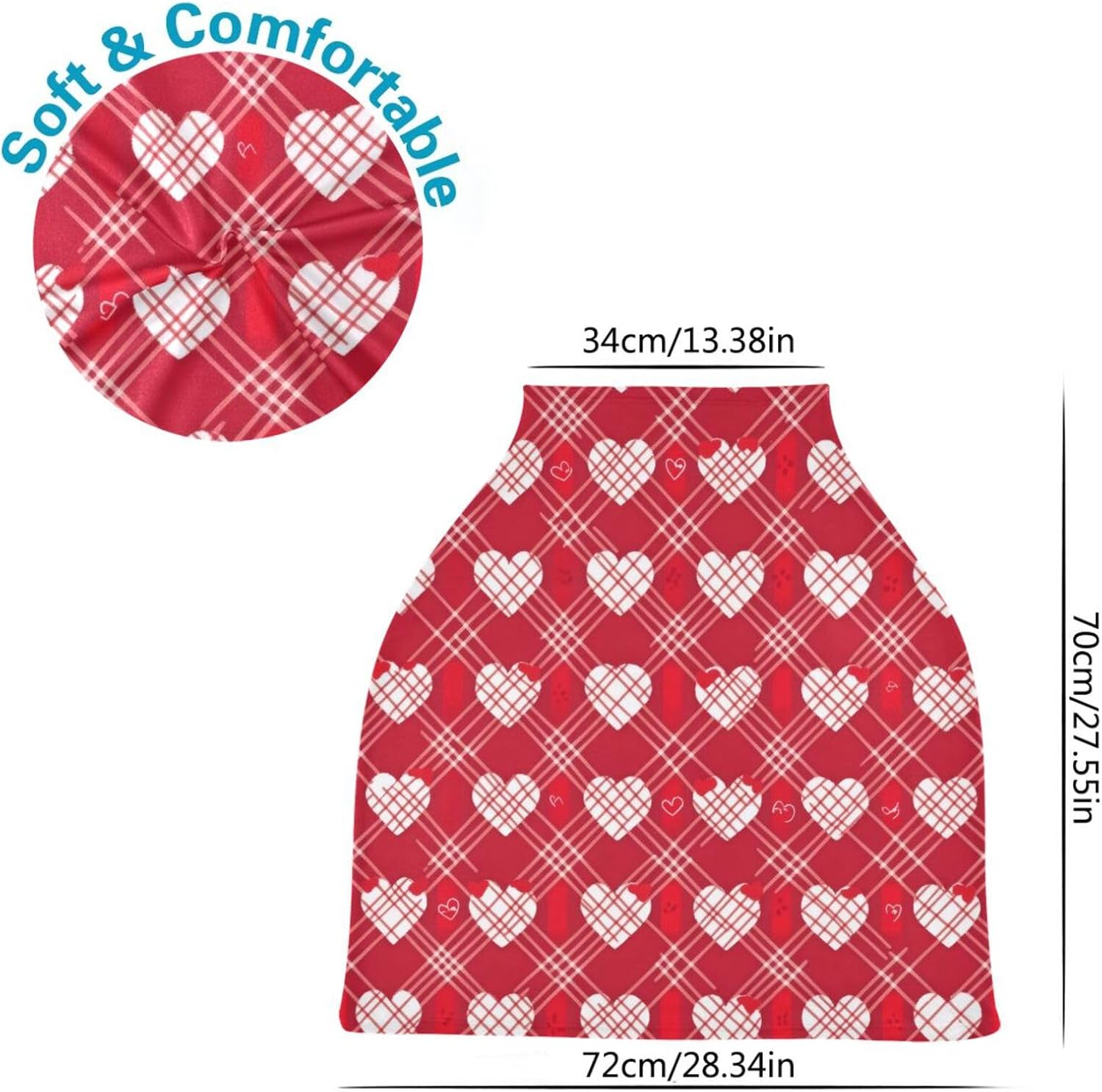 Lyeorm Red Hearts Car Seat Covers for Babies Breathable Nursing Breastfeeding Cover Multi-Use Infant Carseat Canopy and Stroller Cover for Boys Girls 4 71GHfdmepQL. AC SL1500