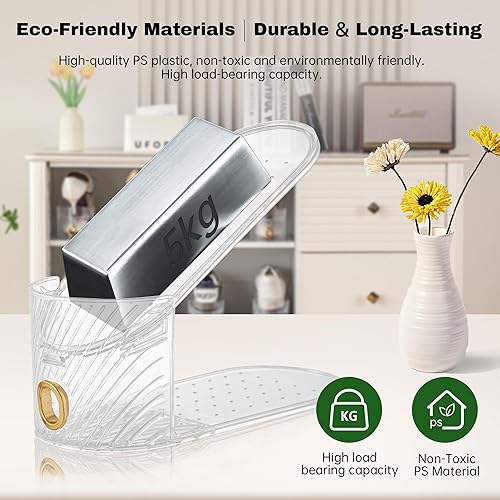 Miniatura 2 de Organizador de ranuras para zapatos, paquete de 10 ranuras para zapatos, puede ahorrar un 50% de espacio en los apiladores de zapatos, dispositivo