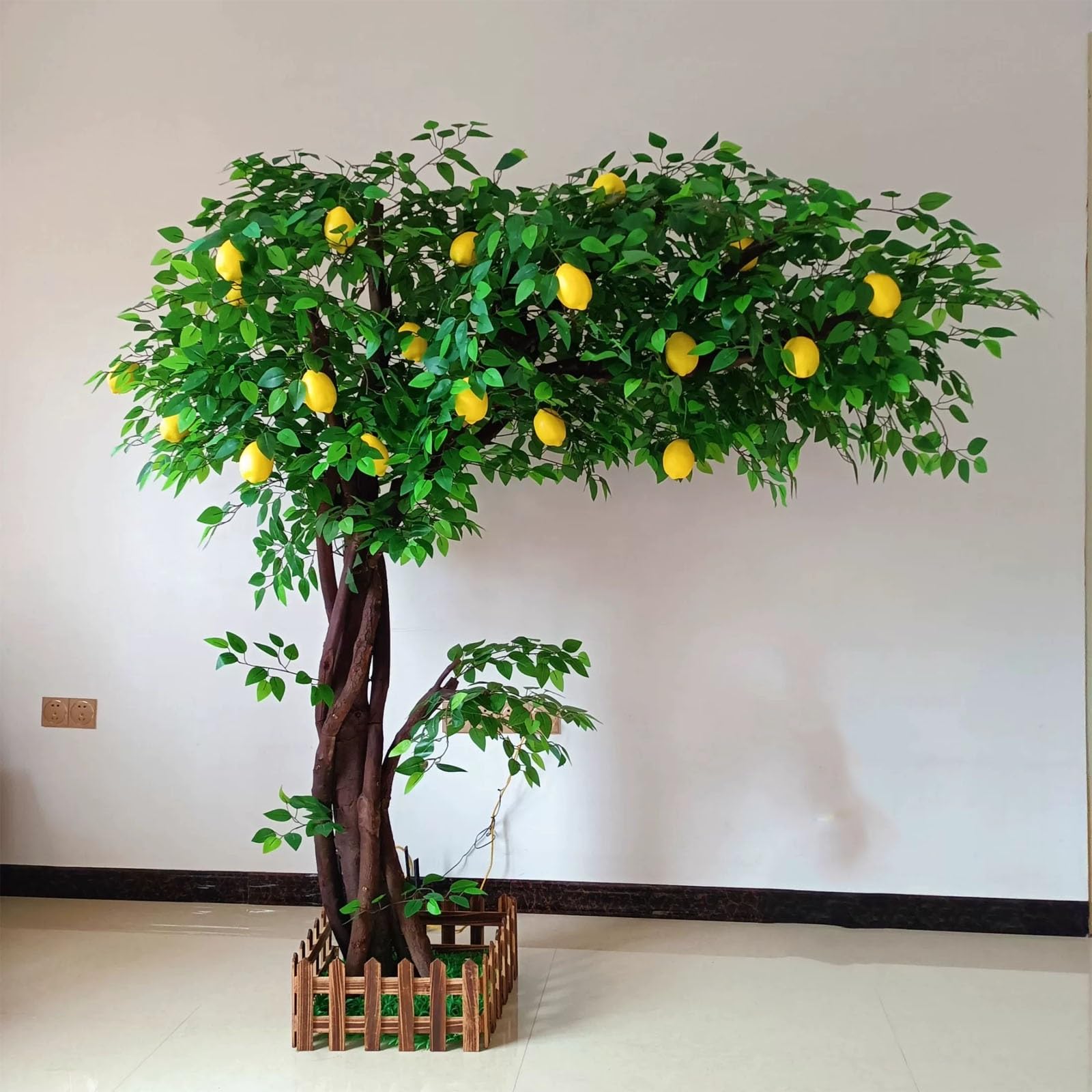 Kiboncy 2.5M Simulate Lemon Trees, Fake Large Green Plants, Use Props For Decoration And Arrangement In The Exhibition(2.5M)