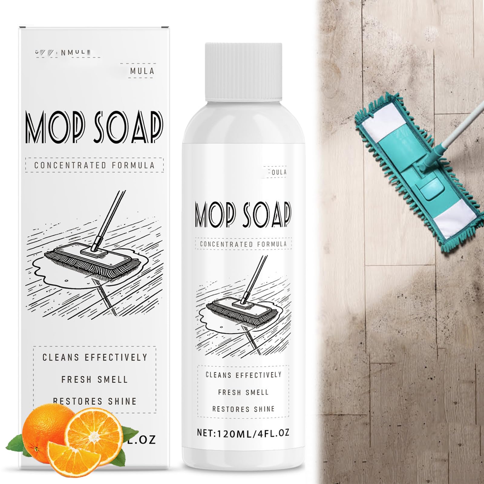 R & W Mop Soap Brazilian Waves, Highly Scented Mop Soap for Floor Cleaning, Floor Cleaner for Mopping, Multi-purpose Pet-friendly Cleaner Liquid (1PCS)