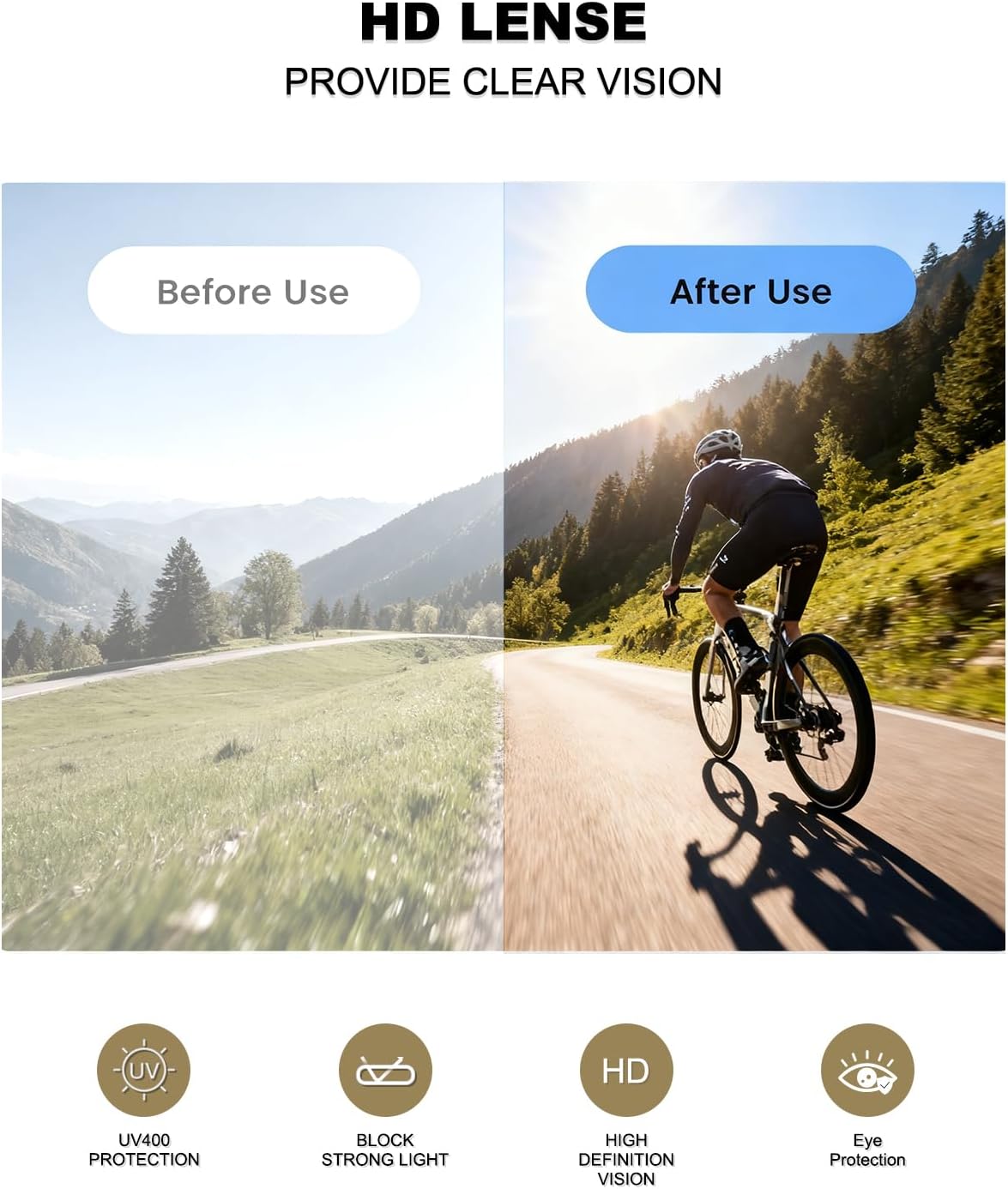 Cycling Sunglasses for Men Women, UV Protection Sports Running Sun Glasses, Baseball Biking Softball Hiking. - Image 7