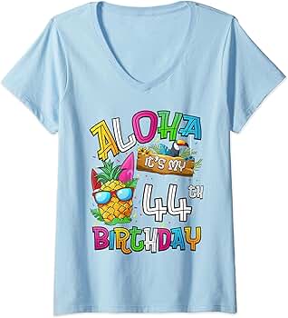 Amazon.com: Womens Aloha 44th Birthday Pineapple Hawaii 44