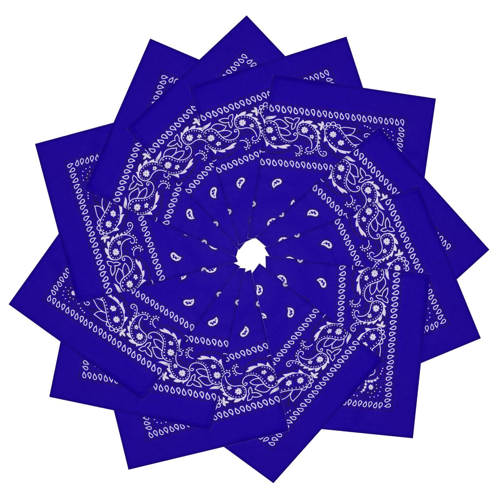 12 Pack Bandanas Unisex Paisley Cowboy Bandanas Bulk Multi Purpose Headband Scarf for Men Women Costume