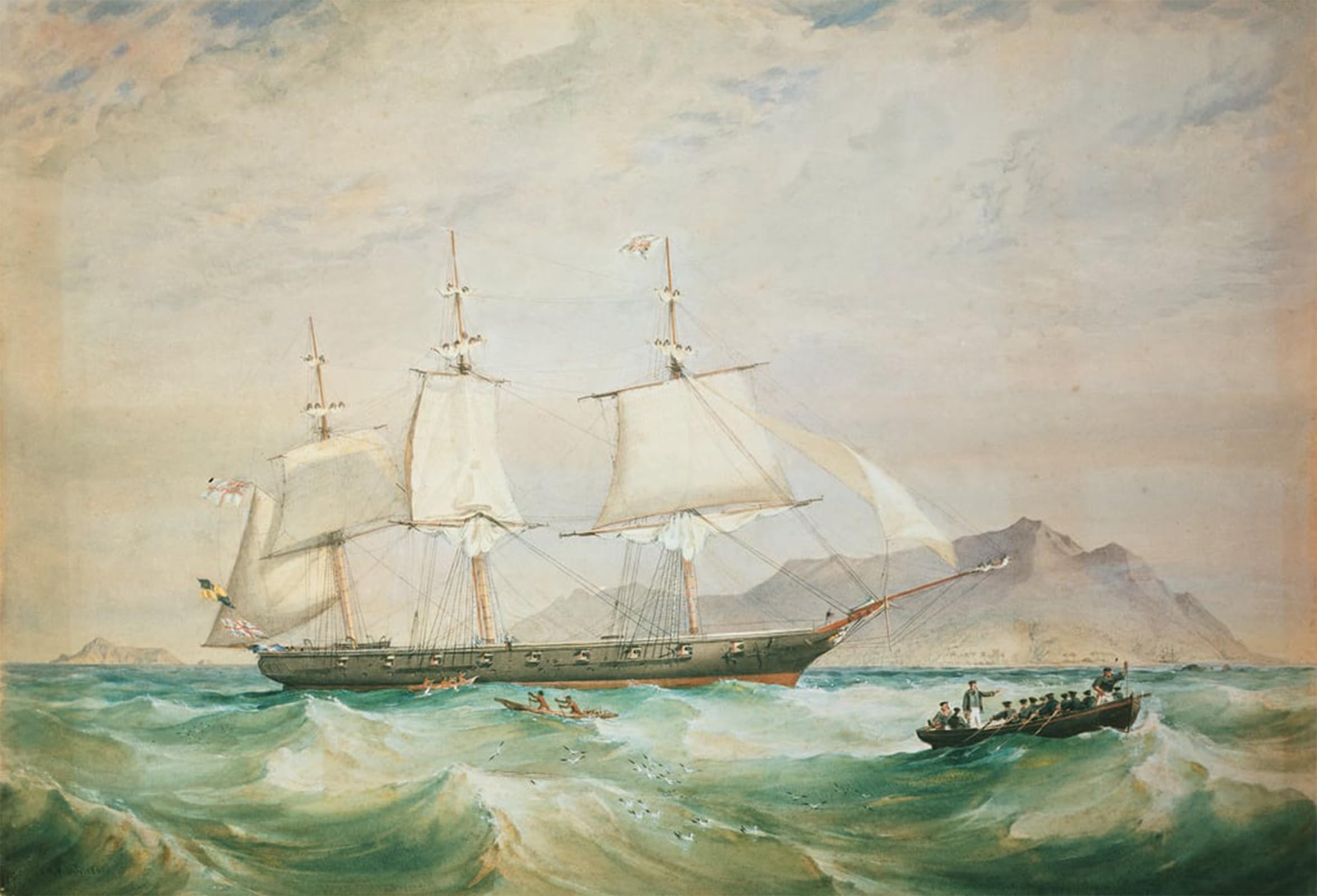 POSTERIIk Famous Print Pop Art Wall Art Graffiti H.m.s. Hornet by Oswald Walters Brierly Art Prints for Home Decor 60x90cm