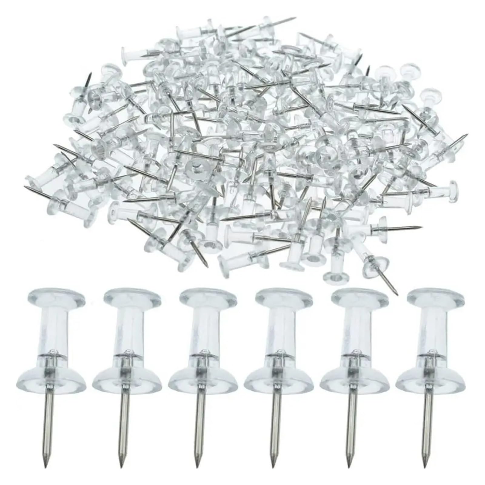Pushpins 500pcs New Clear Transparent Push Pins Notice Bulletin Map Chart Thumb Tacks Cork Board Creative Annotation Drawing