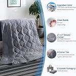 JOLLYVOGUE Couverture pondérée 20lbs, 60'x80'' Couverture de refroidissement pondérée Reine avec perles en verre premium- Gris foncé