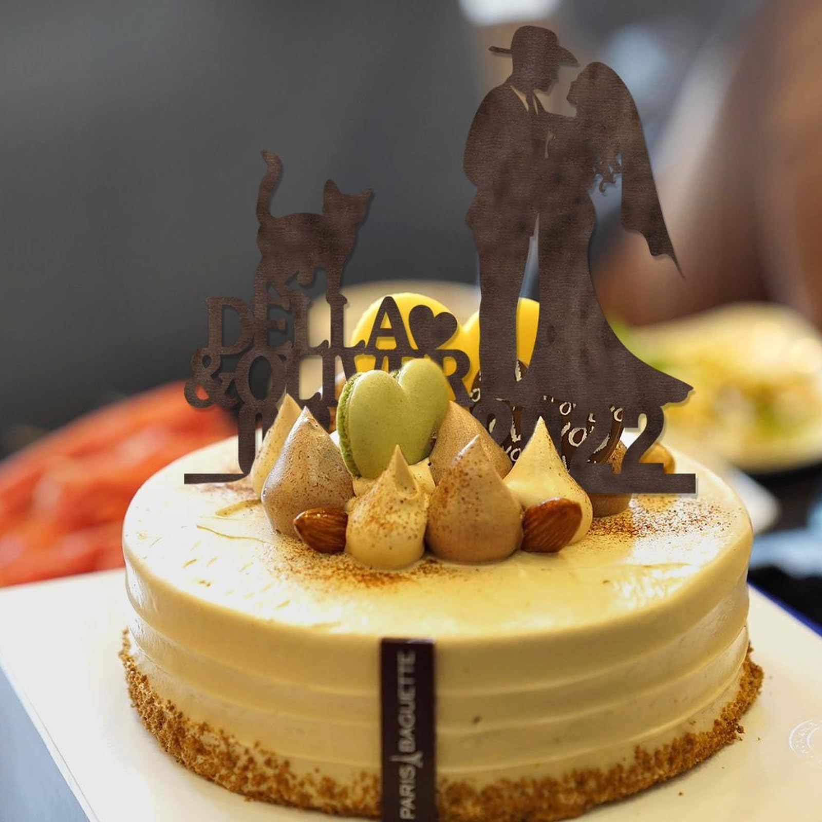 2pz Cake Topper Mr Mrs Topper Torta Matrimonio Cuore in Legno Cupcake Topper Nuziale Sposo Decorazione Matrimonio Nozze Fidanzamento Anniversario
