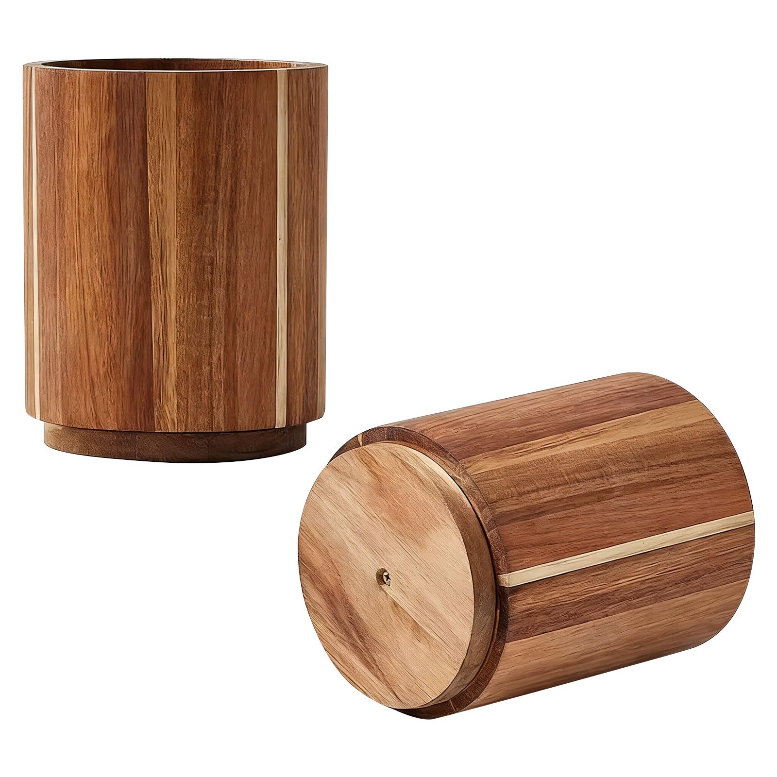 Nucelit Wooden Utensil Holder with 360 Degree Turn Function Holds Various Cooking Tools in Place Countertop Planner