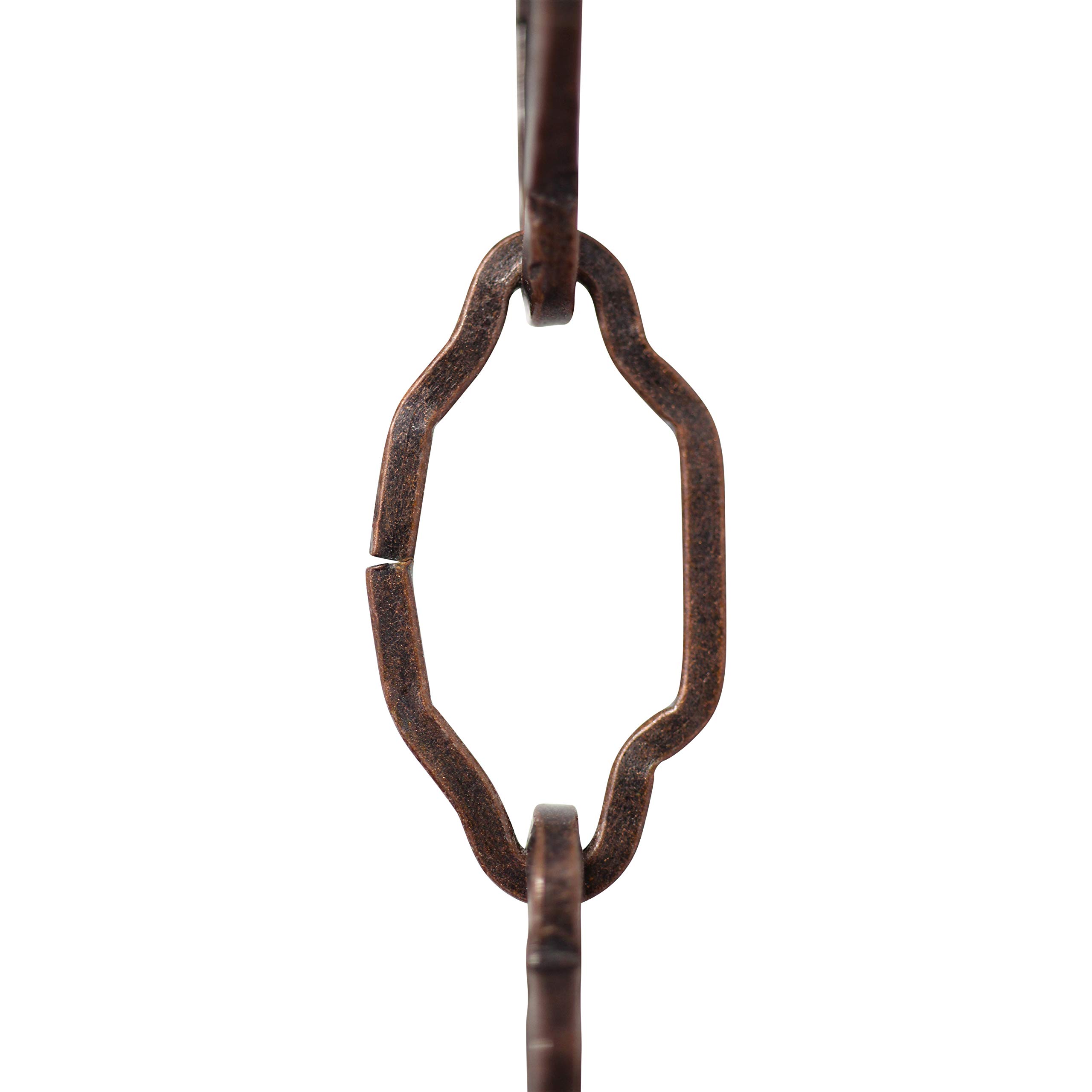 CH-S57-30-AC-10 |12 Gauge Decorative Solid Steel Motif Link Fixture Chain | 10 Foot Increments |Antique Copper Finish