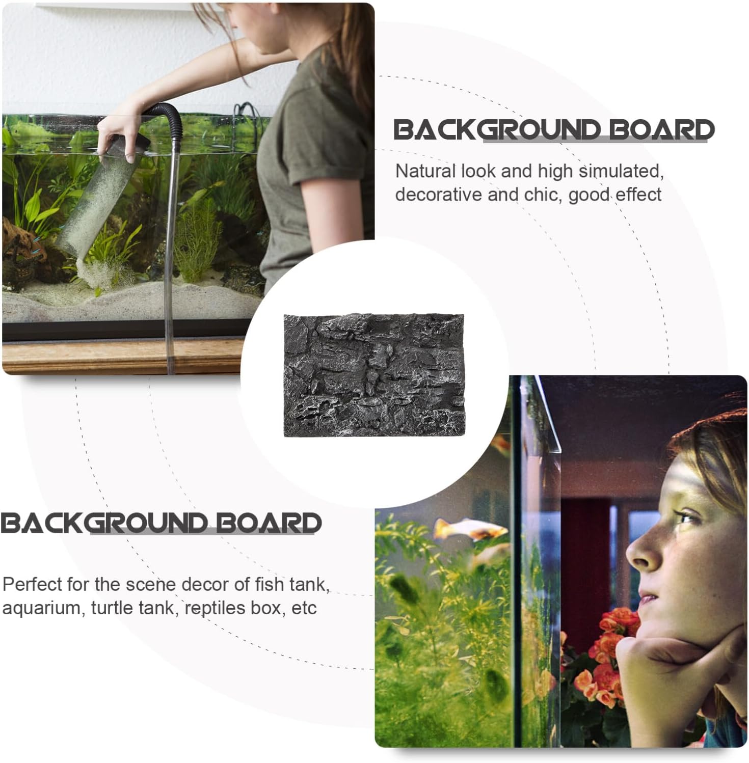 3pcs Reptile Tank Background for Aquariums Realistic Lightweight Decorative Backdrop for Turtle and Fish Tanks for Bearded Dragons and Lizards