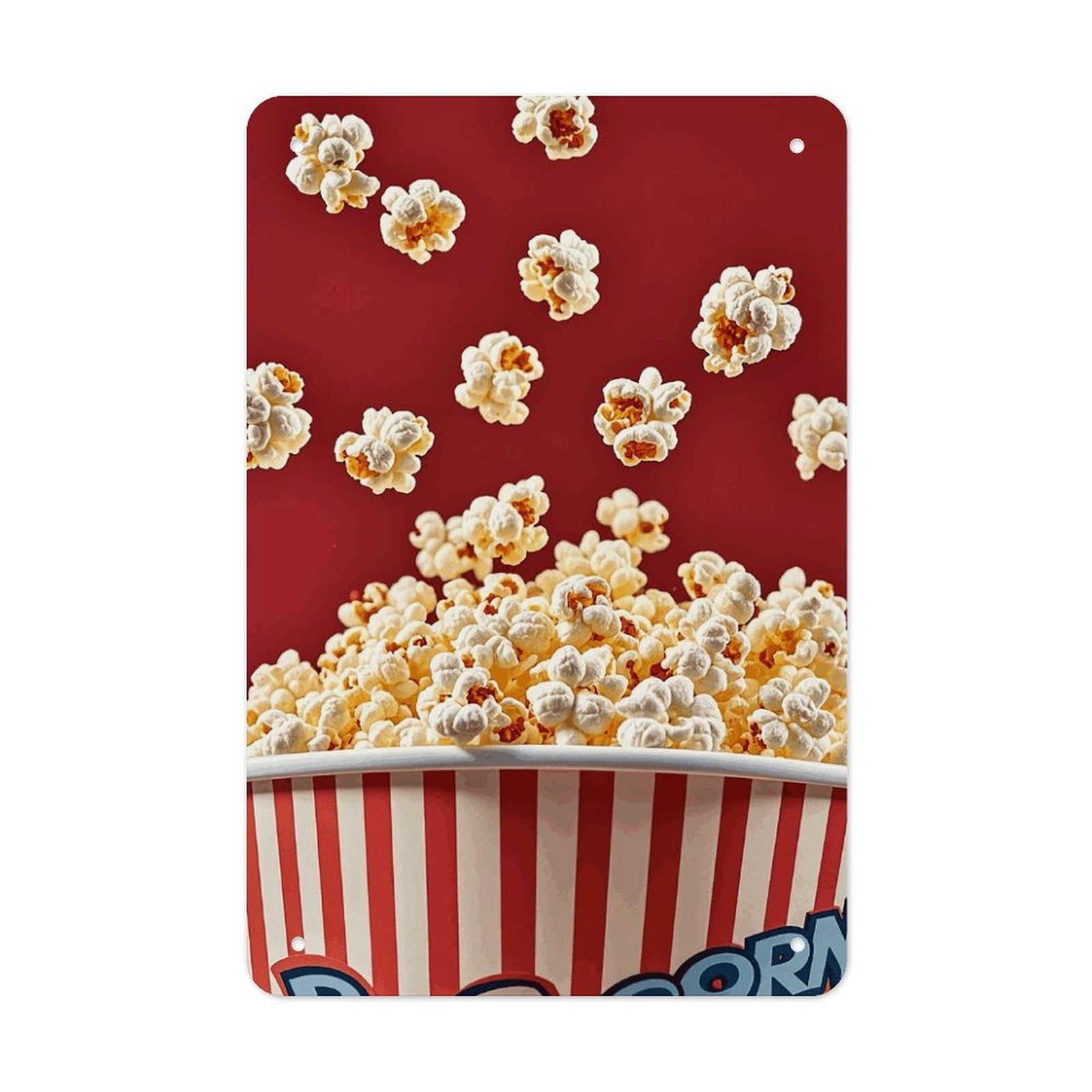 QMNLKH Popcorn Plaques for Wall Decor, Personalized Metal Tin Sign for Home, Multifunctional Poster for Office, Fashion Painting for Hallway, Wall Art Pictures, 7.9x11.8Inch