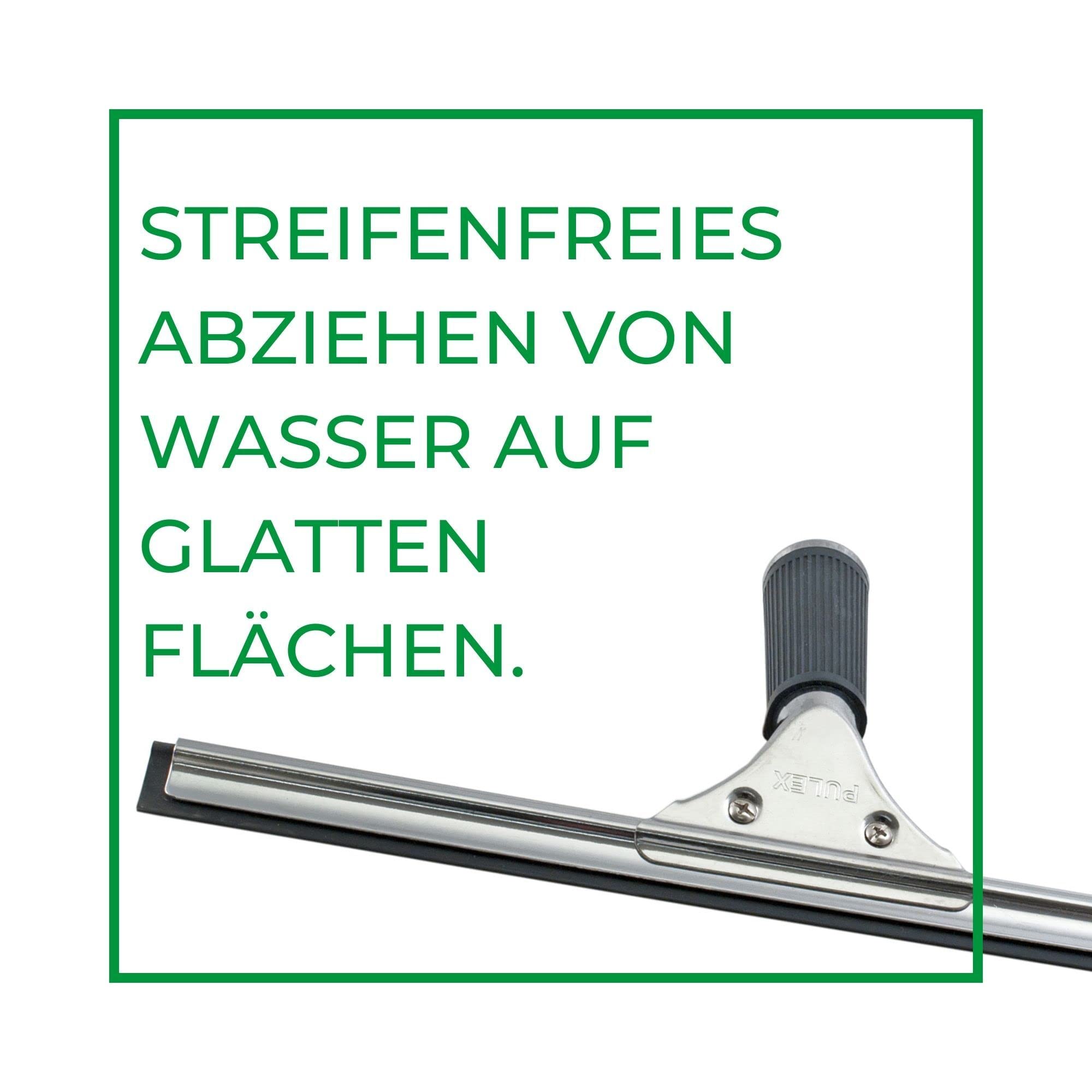 Novaliv Set risparmio lavavetri professionale 35 cm + 45 cm, in acciaio inox con labbro in gomma sostituibile, per la pulizia delle finestre, per finestre