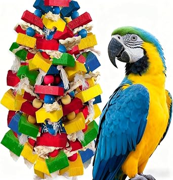 B y k Ku lar i in Papa an Oyuncaklar ,  ok Renkli Ah ap Bloklar Ku   i neme Oyuncaklar  Papa an Kafesi Is r k Oyuncak veya Macaws Cokatoos Afrika Gri ve B y k Orta Papa an Ku lar