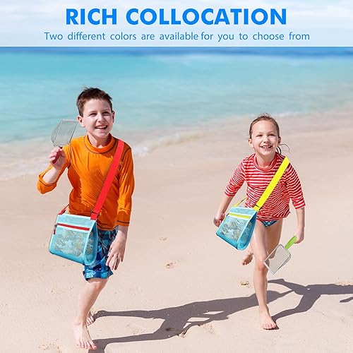Miniatura 5 de Beach Shovel with Mesh Beach Bag-Sand Sifter Shell Collecting Tools for Kids, Shell Scooper for Beach Toddler Beach Toys for Picking Up Shark Tooth