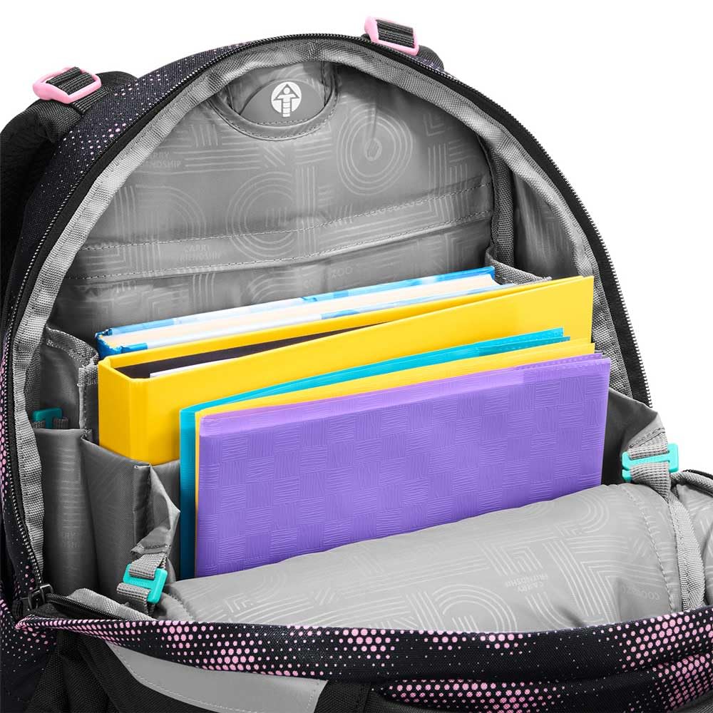 coocazoo MATE Schulranzen-Set 3tlg für Mädchen und Jungen ab der 4. Klasse mit Rucksack. Schlamperetui und Sportbeutel (Pink Illusion V2)