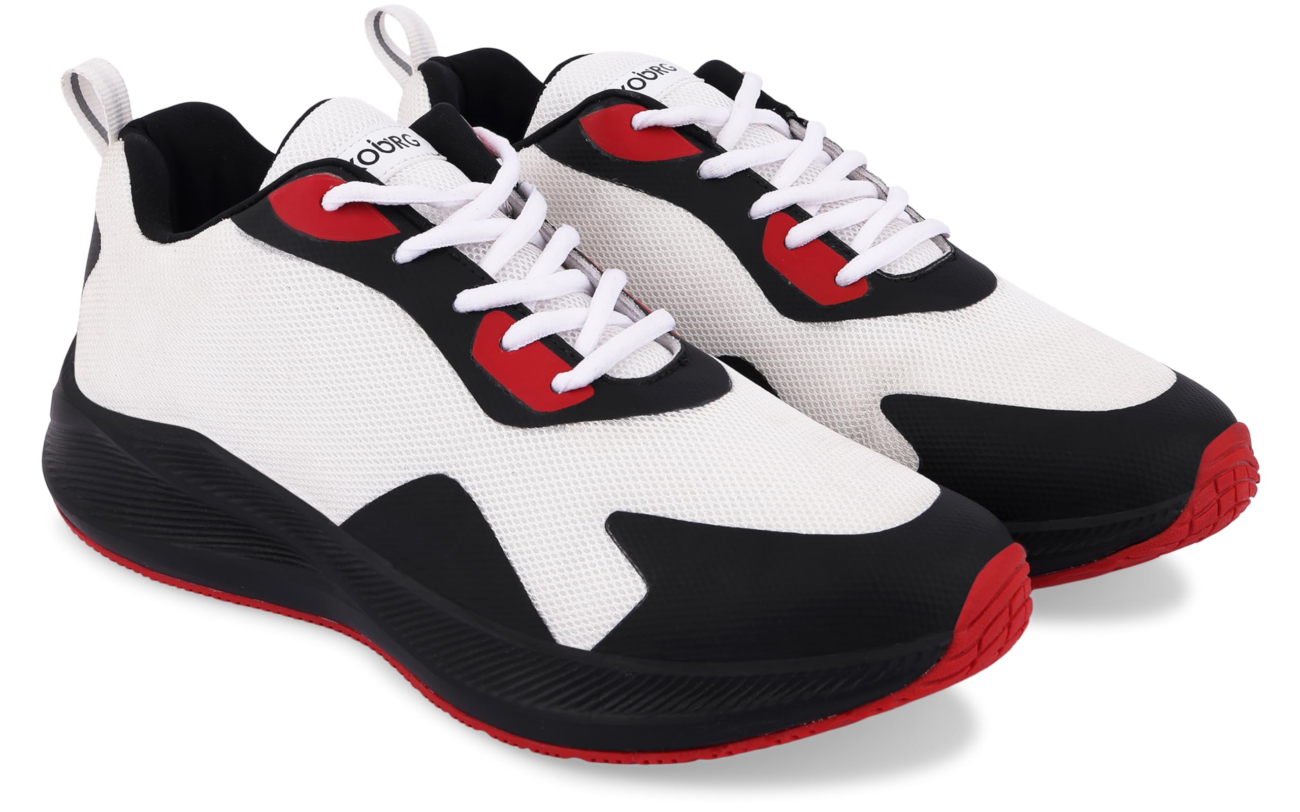 KOBURG Vibe Sports Shoes for Men | Comfortable TPR & EVA Sole | Stylish Lace-Up Sports White Black 3