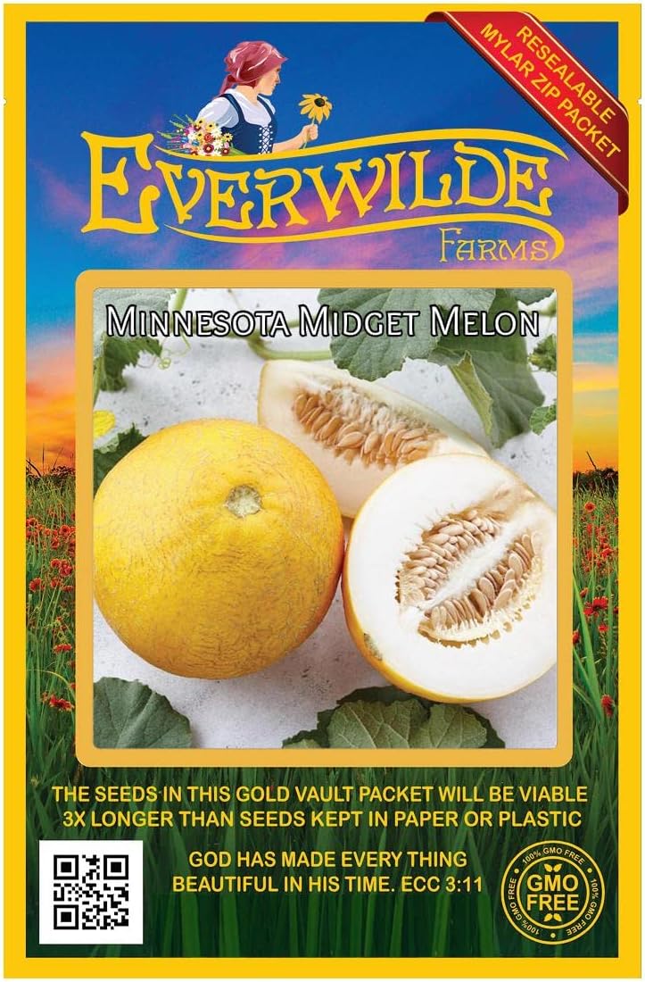 Everwilde Farms - 1 Lb Minnesota Midget Melon Seeds - Gold Vault