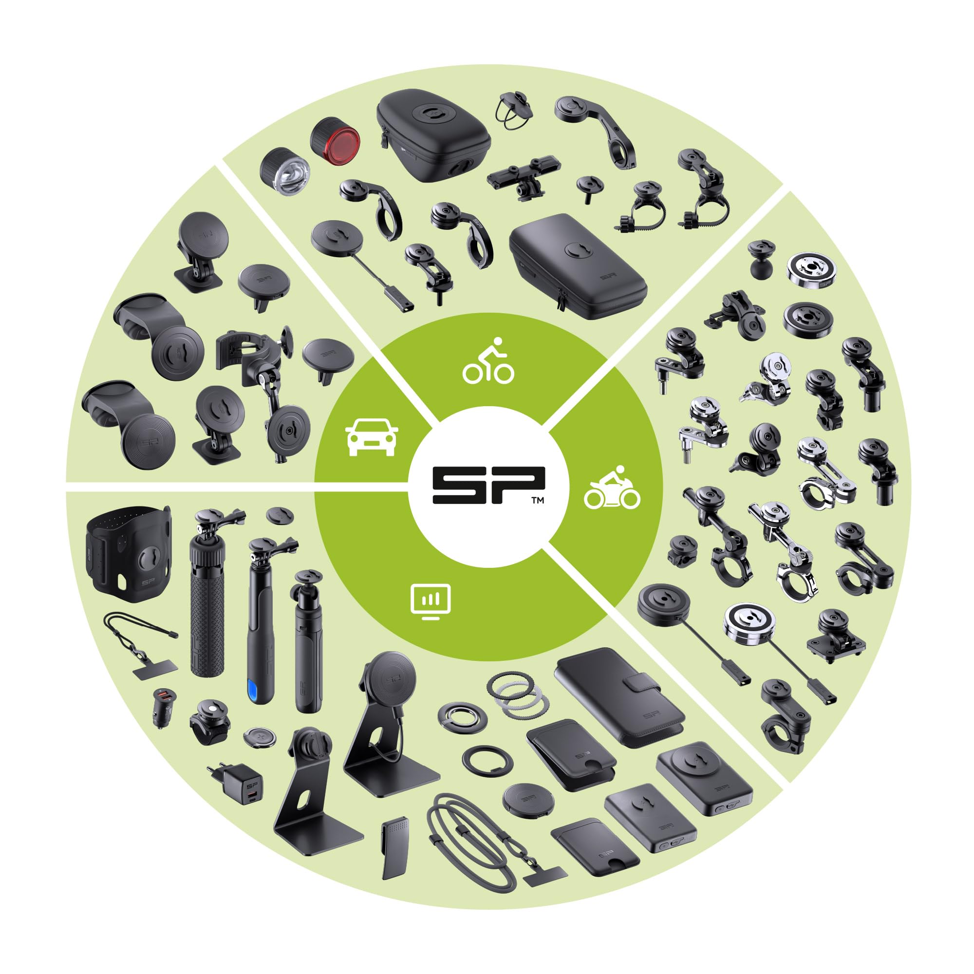 SP CONNECT Moto Bundle AVM Universal Phone Clamp | SPC+ | Handyhalter für Motorrad Bike Moped Roller | Gadget Halterung für Navi