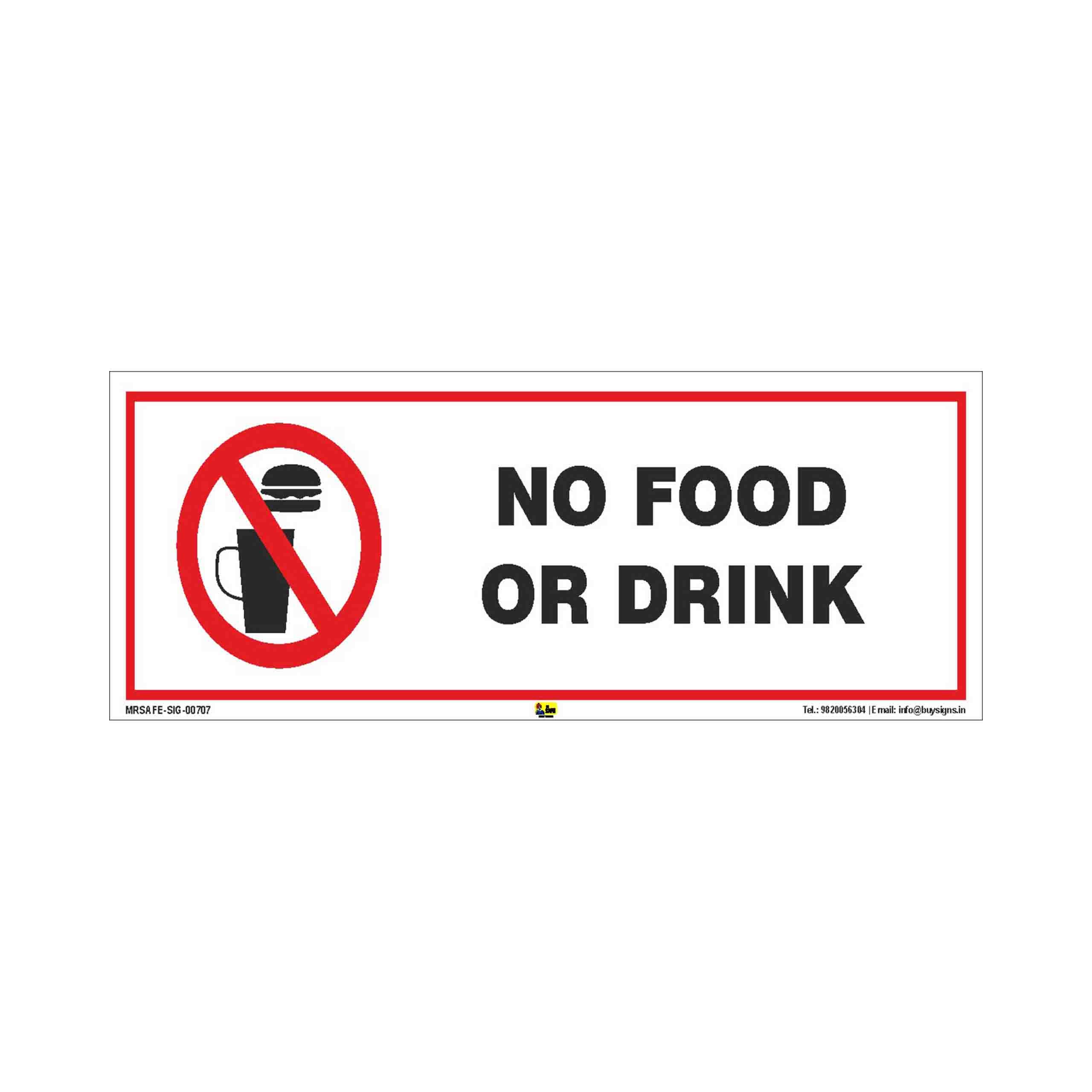 Mr. Safe - No Food Or Drink Sign PVC Sticker (12 Inch X 4 Inch) (B07KSXGXXG) Amazon Price History, Amazon Price Tracker
