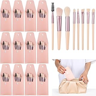 12 Pack Travel Brush Sets 8-Piece Mini Synthetic Fiber Cosmetic Brushes ...