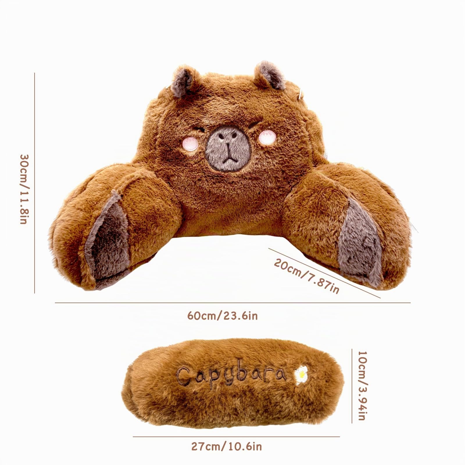Capybara Coussin de Lecture, 1 Pcs Reading Coussin de Dossier avec Accoudoirs, Oreiller de Lecture Capybara, Support Dorsal, Cadeau pour Lire, Travailler, Lombaire au Lit