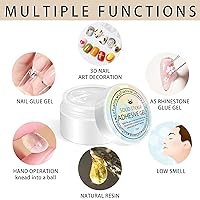 Vista 2 de Lofuanna - Pegamento para uñas de gel, 0.5 onzas líquidas, pegamento sólido para uñas acrílicas, pegamento de uñas a presión, gel para puntas