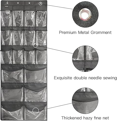 Miniatura 5 de Paquete de 2 Organizadores de Zapatos Extra Grandes para Colgar Sobre la Puerta, organizador de zapatos de armario, estante organizador de zapatos,