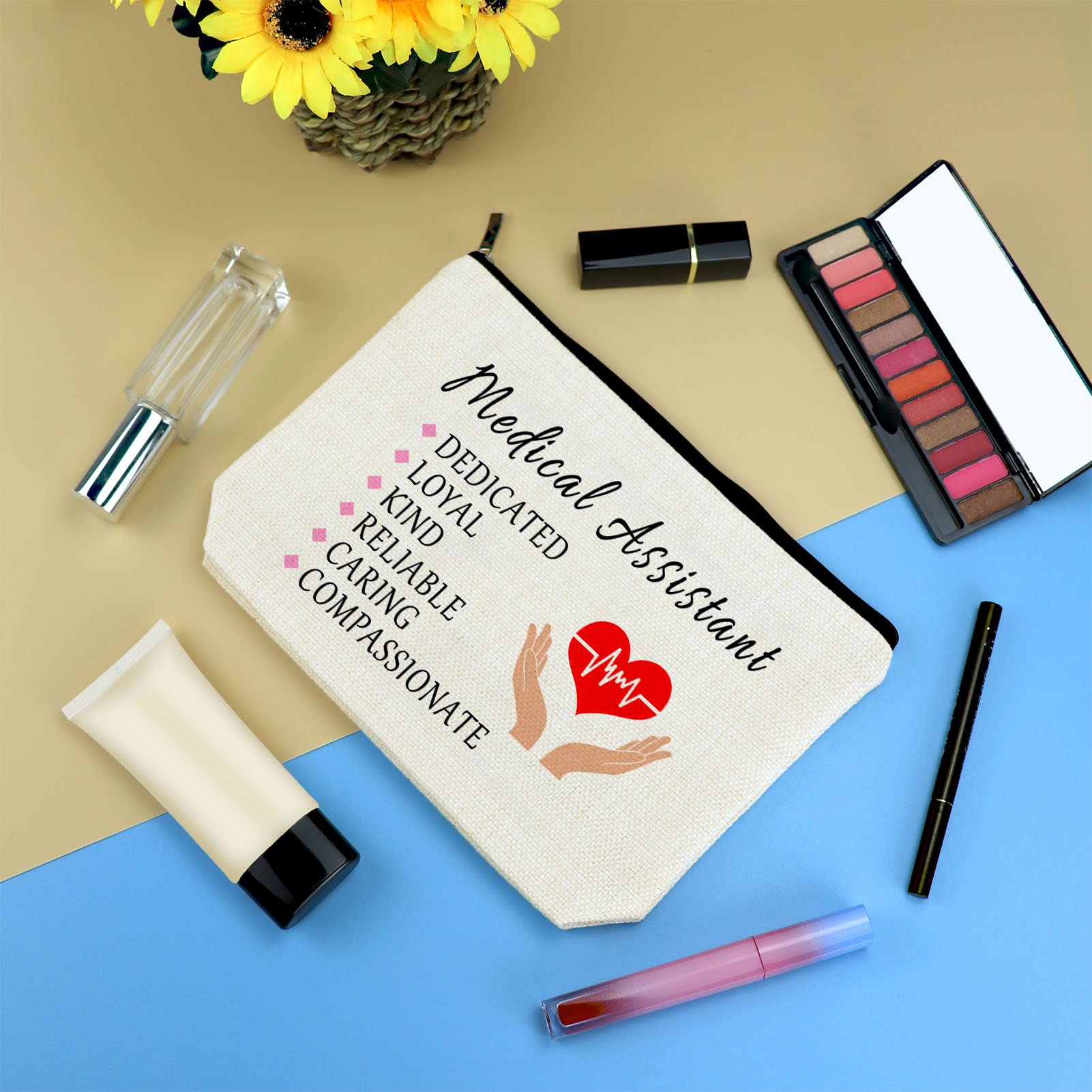 Medical Assistant Thank You Gift Makeup Bag MA Gift for Nurse Doctor Medical Assistant Graduation Gift Cosmetic Bag Pouch Nurse Appreciation Gift Birthday Nurses Day Thanksgiving Christmas Gifts