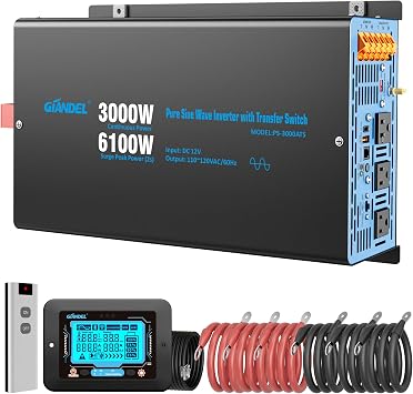 GIANDEL 3000W Pure Sine Wave Inverter 12V to 120V AC for RV Solar