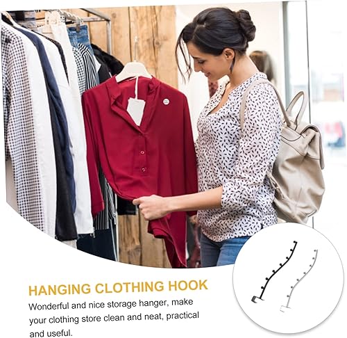 Miniatura 3 de Zerodeko 2 ganchos de ropa de acero inoxidable para tienda de ropa, perchero para perchero, ganchos para tienda de ropa, colgador de ropa, perchero