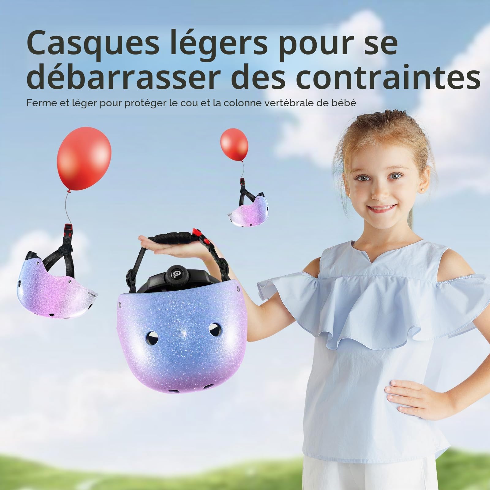 Odoland Casque de Vélo Enfant pour Garçons et Filles de 3 à 8 Ans, Casque Vélo Protection Enfant pour Cyclisme, Skateboard, Trottinette, Adjustable, Léger, Multiples Couleurs et Styles