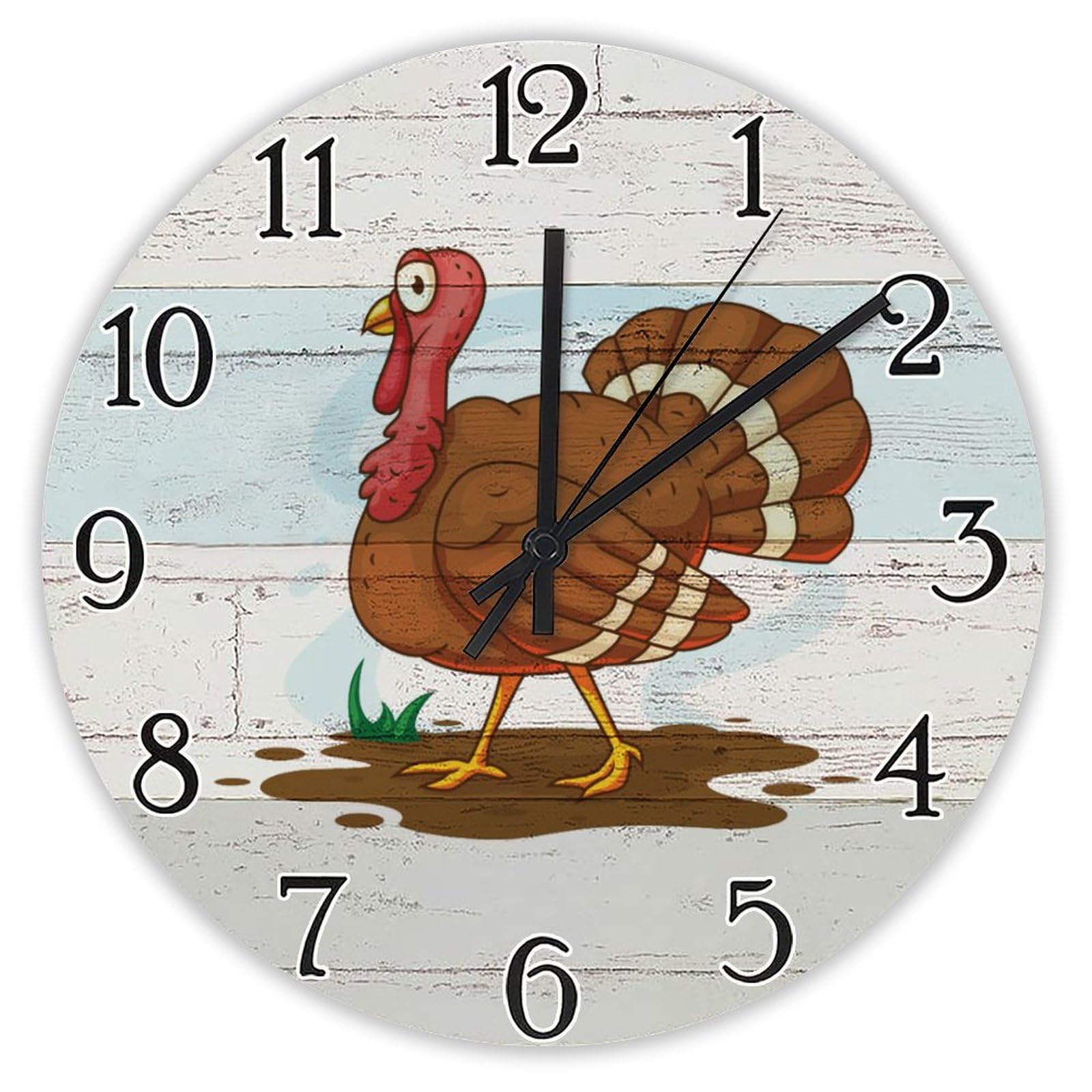 Horloge murale silencieuse en bois sans tic-tac pour chambre