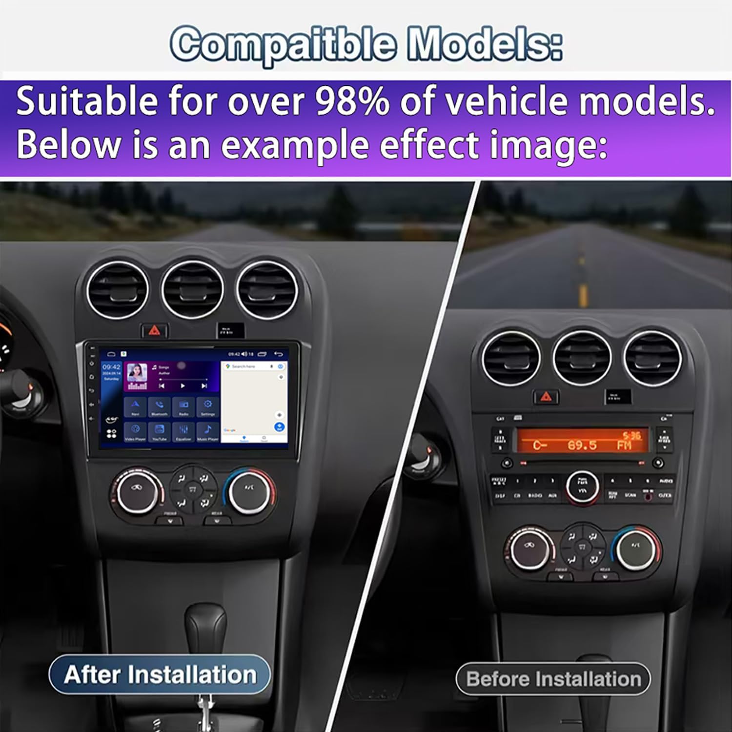 7 Inch IPS Double Din Android 10 Car Radio Player with Wireless Apple Carplay & Android Auto, Touch Screen,8 Core 4GB RAM 64GB ROM, Backup Camera, BT 5.0, GPS, Mirror Link, FM, Radio
