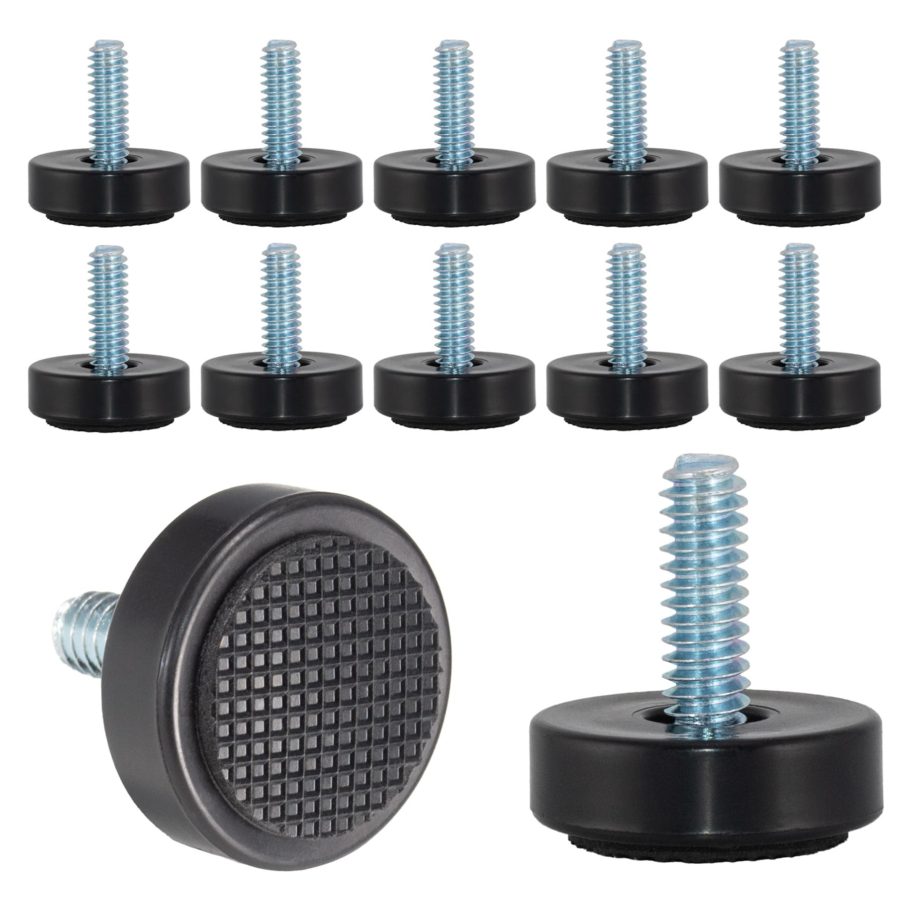 1/4-20 Adjustable Furniture Leveler, 12 Pack Rubber Leveling