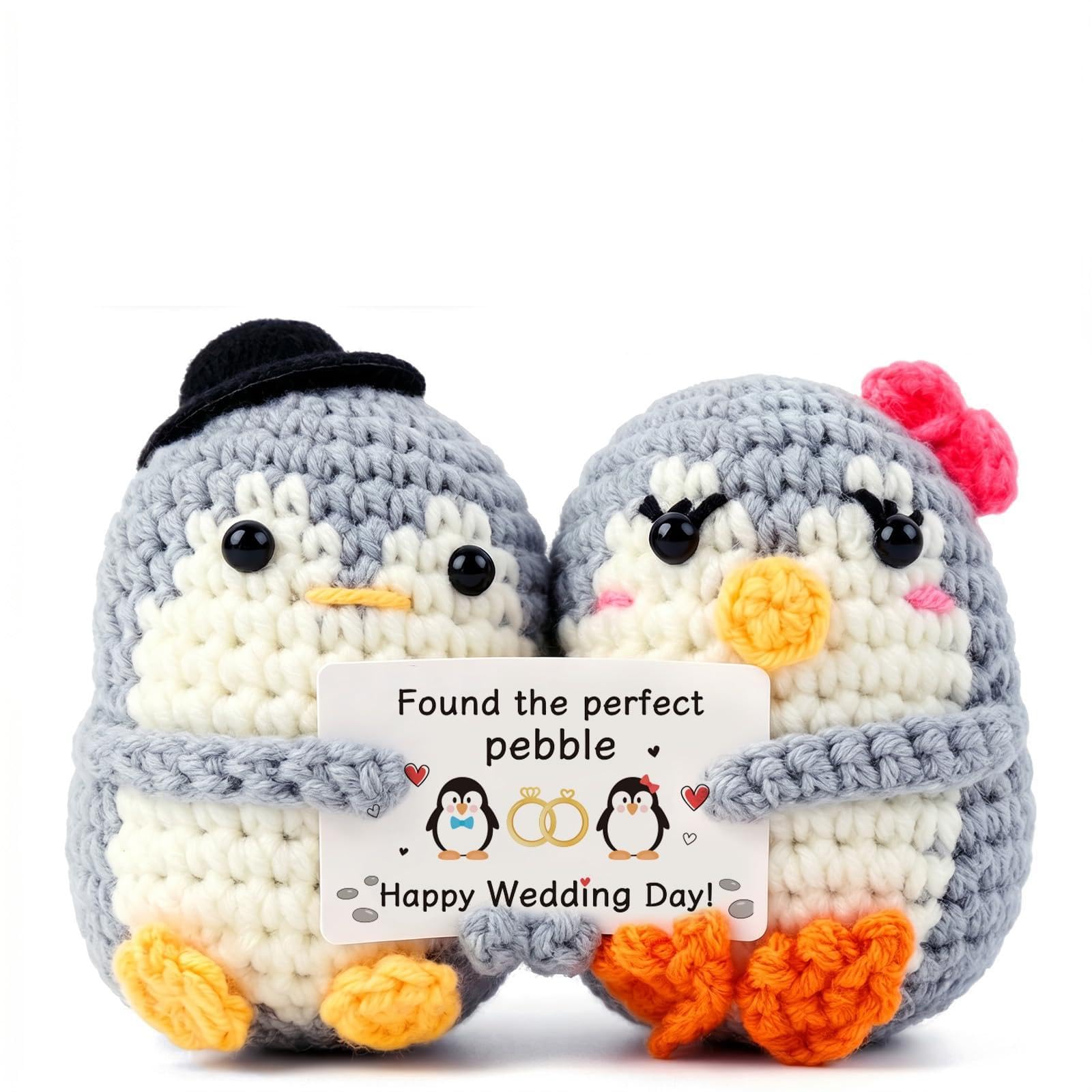 Handmade Positive Penguin Pocket Hug, Wedding Gift for Him Her