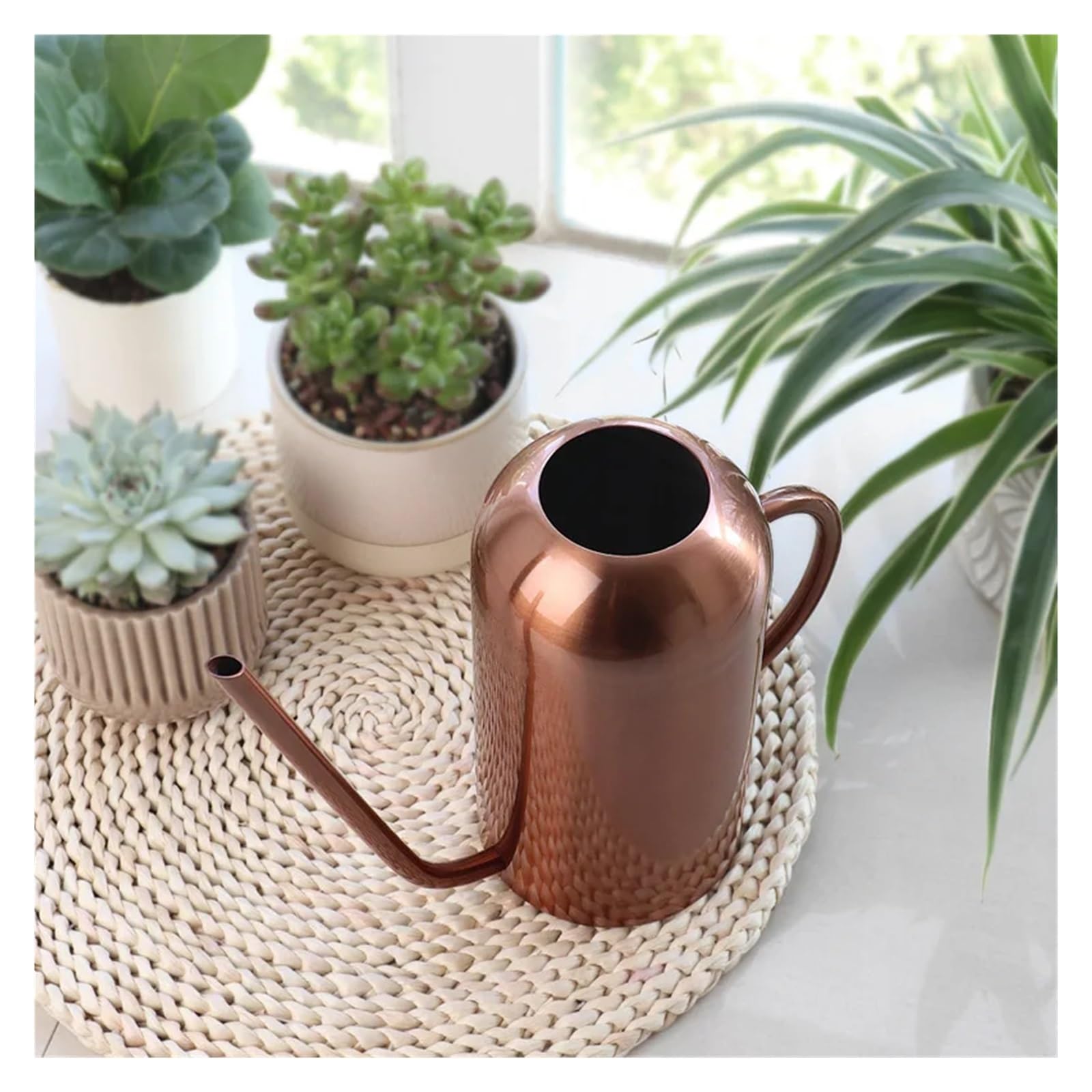 Arrosoir Arrosoir en Acier Inoxydable for Jardinage, Petit arrosoir avec poignée, idéal for arroser Les Fleurs et Les Plantes, Douche for Jardin pour Usage Domestique(Silver-1500ml)