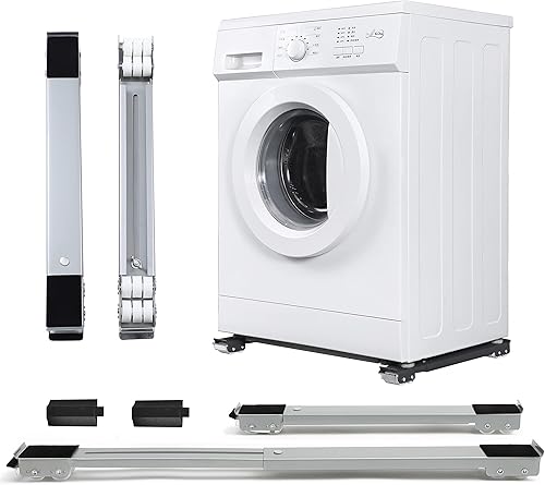 Soporte móvil ajustable de metal para nevera, lavadora, secadoras, lavadoras, base de lavadoras, rodillos extensibles, rodillos para muebles,