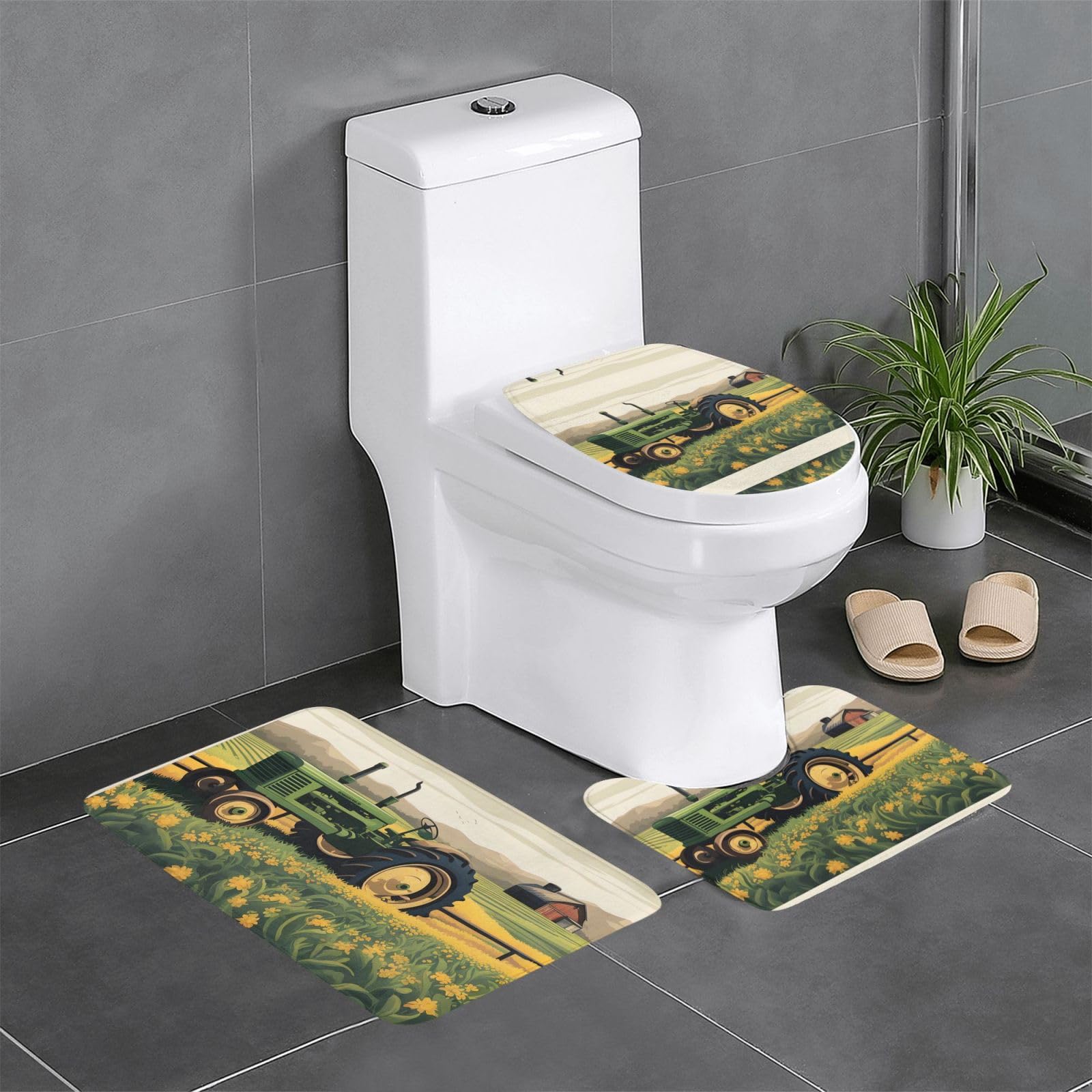 Tapis de salle de bain tracteur de ferme antidérapant pour sécuriser et réchauffer les sols froids