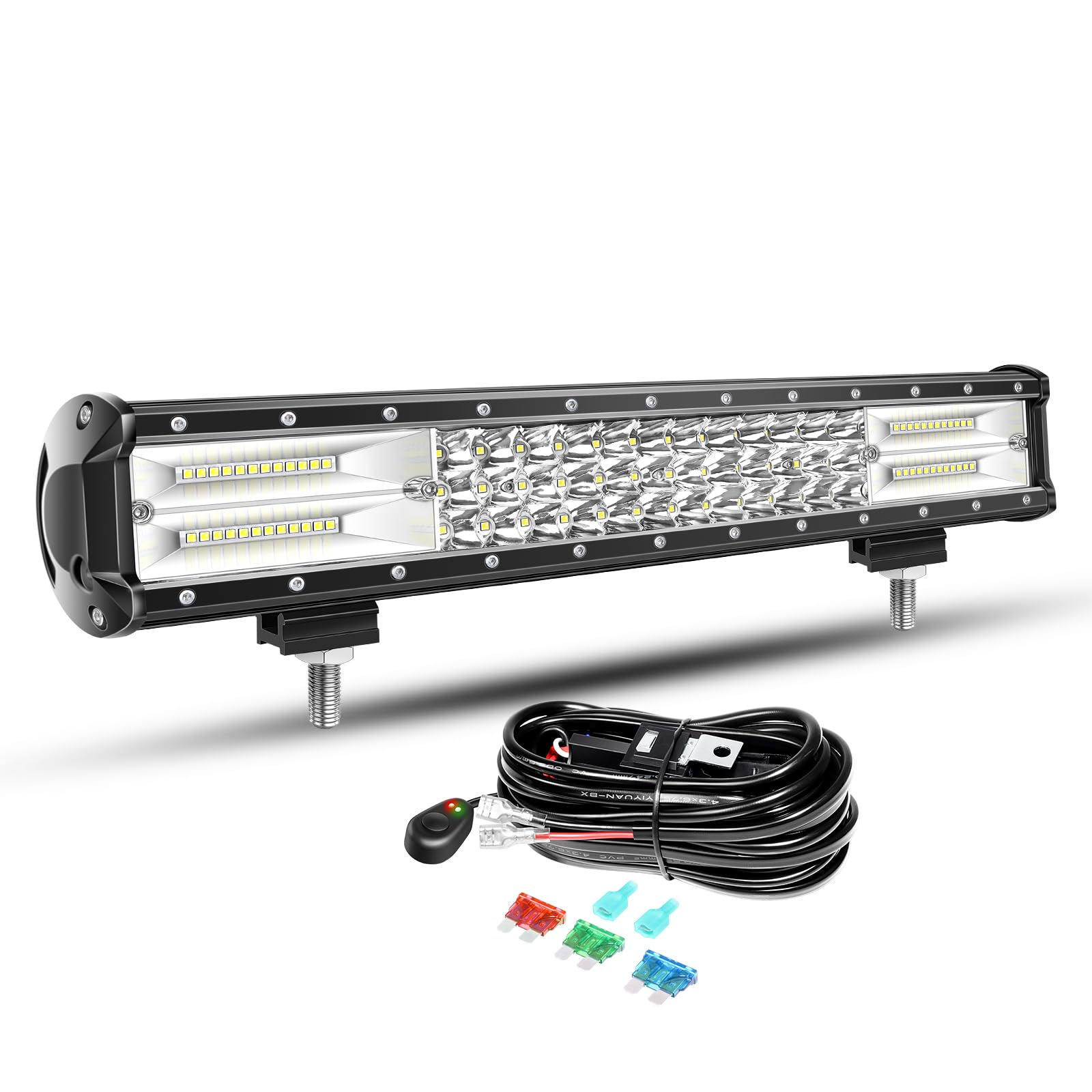 Willpower 32 Inch 180W LED Bar 12V 24V Lichtbalk Werklamp Spot Vloed Straal Mistlamp 6000K Wit IP67 Waterdicht voor Auto Offroad Boot 4x4 Tractor Vrachtwagen ATV SUV UTV met Kabelboom