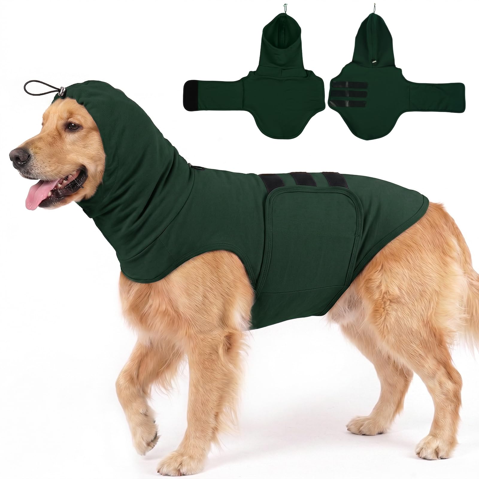 MIGOHI Dog Calming Vest | Soft XL Anxiety Vest for Dogs,Pet Anxiety Jacket for Large Dogs to Relieve Noise &amp; Separation Stress, Dog Anxiety Wraps for Separation,Car Ride,Stranger Visit,Green,XL