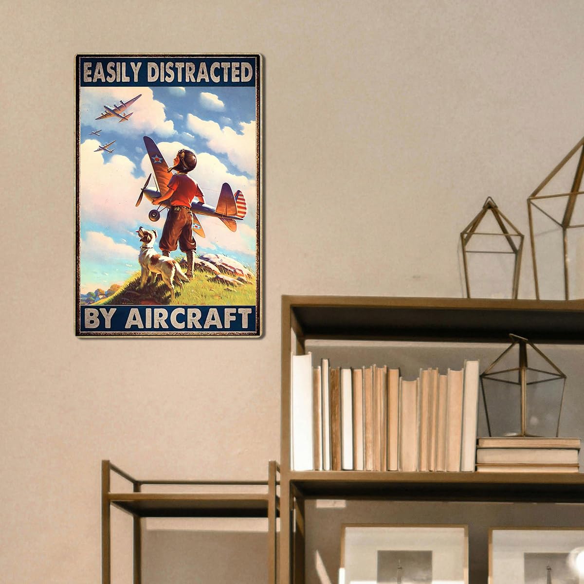 Amazon.co.jp: keowhsf 飛行機装飾航空ウォールアート - ビンテージ