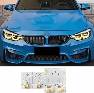 Yellow DRL Boards For 2018-2020 B-MW F80 M3 F32 F82 M4 F36 LCI 425d 430d 430dX 430i 430iX 435dX 440i 440iX Adaptive Headlight, Angel Eye, 63117493229, 63117493230 (Lemon Yellow)