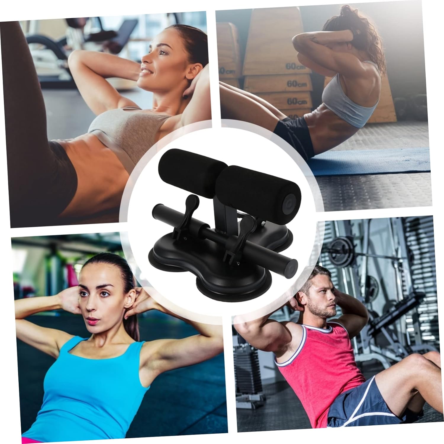 Milisten 1pc Sit up Machine Home Sit-up Device Stand for Abdominal Legs Losing Weight Suction Cups for Body Bandana Stretching Equipment Crunches Aid Metal To Stretch Fitness Bracket, Black
