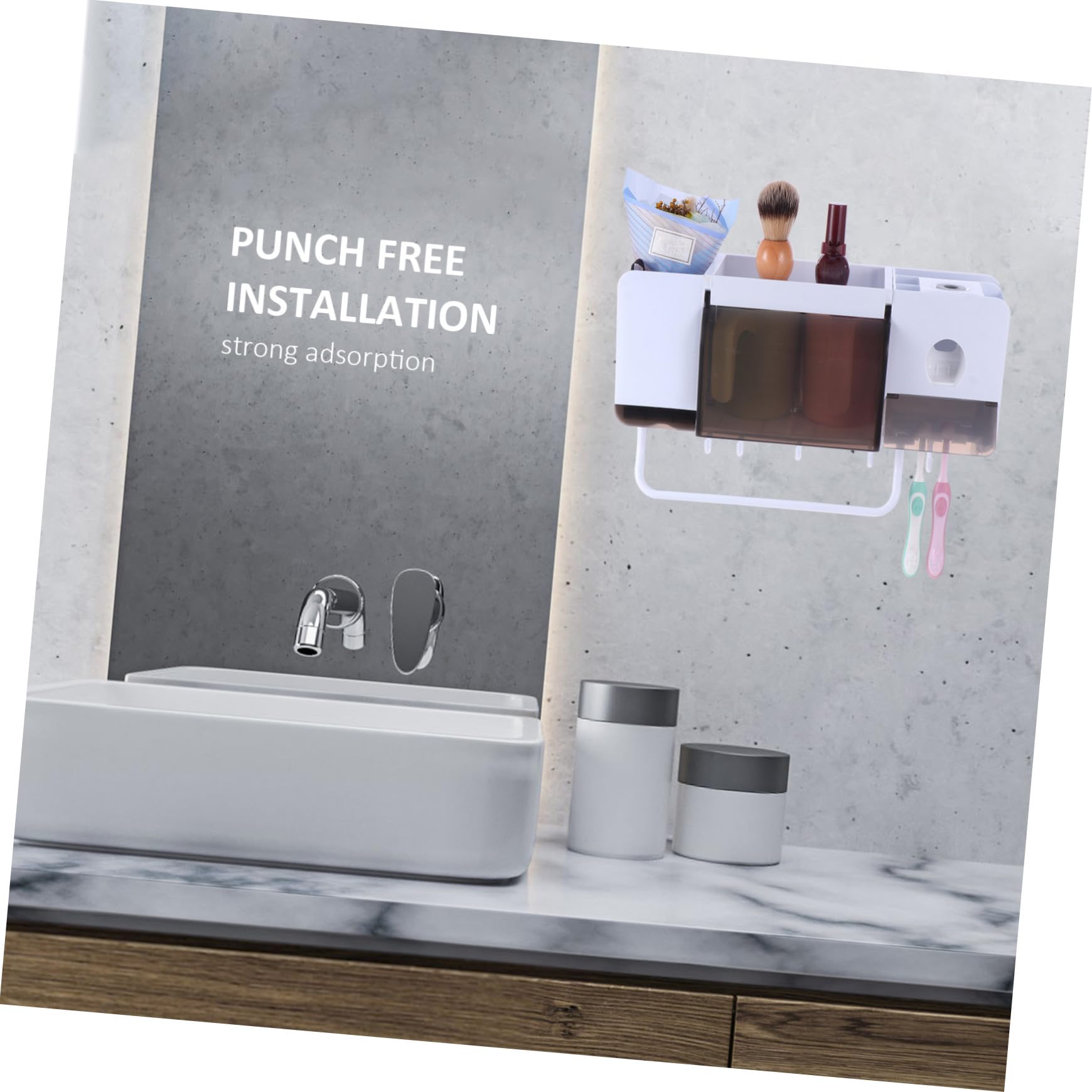 ULTECHNOVO Soporte De Pared para Cepillos De Dientes y Accesorios Organizador y Multiusos para y